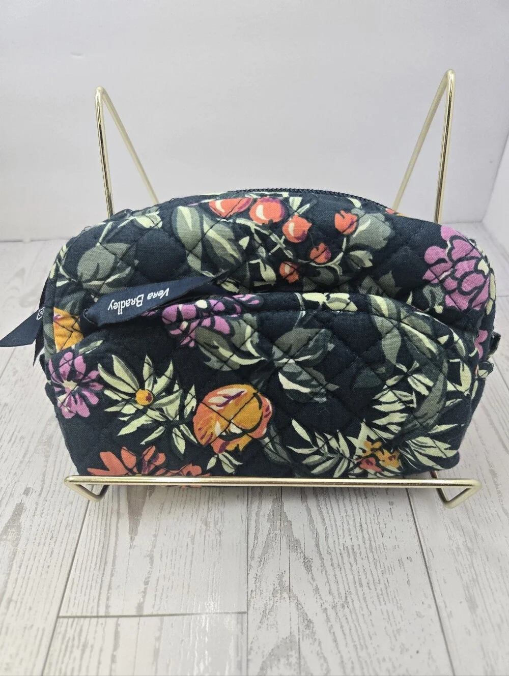 NWOT Vera Bradley Country Floral Grandmacore Medium Quilted Cosmetic Makeup Bag